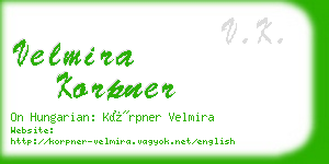 velmira korpner business card